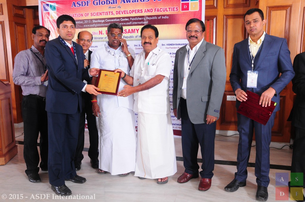 Nirmalkumar Krishnaswami ASDF Global Awards 2015