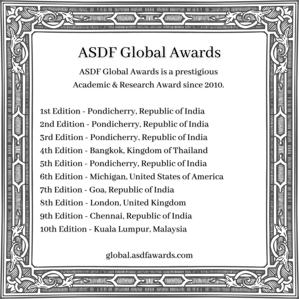 History of ASDF Global Awards 2020
